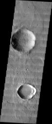 This image from NASA's 2001 Mars Odyssey released on April 23, 2004 shows craters in the Noachis Terra Region in the southern hemisphere of Mars.