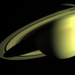 NASA's Cassini-Huygens spacecraft returned this image of Saturn on May 16, 2004, when its imaging science subsystem narrow-angle camera was too close to fit the entire planet in its field-of-view.