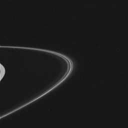 This is one of the first images of Saturn's F ring taken by NASA's Cassini spacecraft after it successfully entered Saturn's orbit.