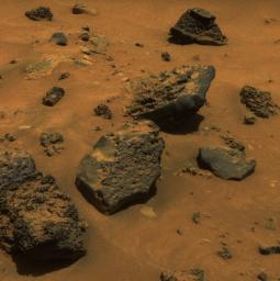Gusev Rocks Solidified from Lava (Approximate True Color)
