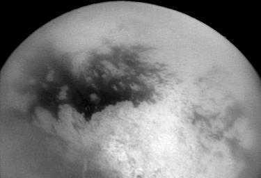 This image was taken on Dec. 11, 2004 by NASA's Cassini spacecraft as it approached Titan for its second close encounter with this intriguing moon.