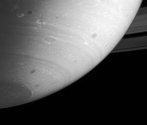 This stunning image from NASA's Cassini spacecraft shows that Saturn's atmosphere is an active and dynamic place, full of storms and powerful winds.