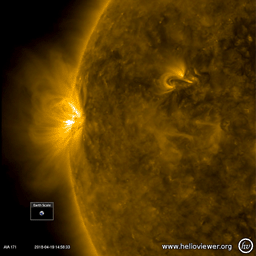 The sun featured just one, rather small active region over the past few days, but it developed rapidly and sported a lot of magnetic activity in just one day (Apr. 11-12, 2018) as observed by NASA's Solar Dynamics Observatory.