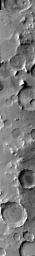 This image released on August 13, 2004 from NASA's 2001 Mars Odyssey shows Promethei Terra, part of the southern highlands of Mars. This mosaic shows the cratered terrain that is typical of this region.