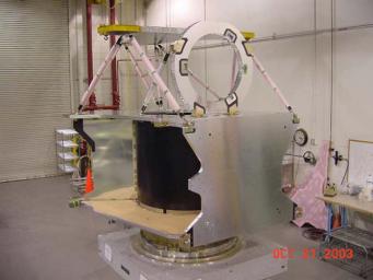 The structure of NASA's Mars Reconnaissance Orbiter spacecraft is constructed from composite panels of carbon layers over aluminum honeycomb, lightweight yet strong.