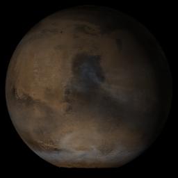 NASA's Mars Global Surveyor shows the Syrtis Major face of Mars in mid-January 2005.