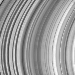 Saturn's mid-B ring shows intriguing structure, the cause of which has yet to be explained by ring scientists. This image from NASA's Cassini spacecraft shows a radial location located between 107,200 to 115,700 kilometers from Saturn.