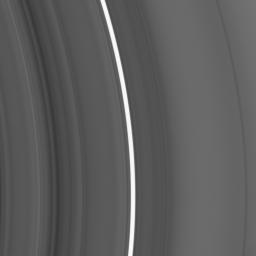 This close-up view from NASA's Cassini spacecraft shows an inner region of Saturn's C ring. It covers a radial location on the rings located approximately 78,000 to 80,500 kilometers (48,500 to 50,000 miles) from the center of the planet.