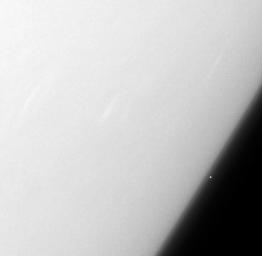 NASA's Cassini spacecraft continues to profile the haze structure and opacity in Saturn's upper atmosphere with images like this, which captures Rigel, a star in Orion whose brightness is well-known, as it passes behind the planet.