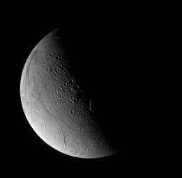 Sturn's moon Enceladus has enchanted scientists and non-scientists alike. With its potential for near-surface liquid water, the icy moon may be a possible abode for life. This image was captured by NASA's Cassini spacecraft.