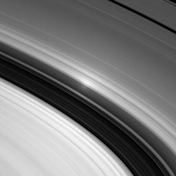 With the Sun directly behind NASA's Cassini, the spacecraft spies the opposition surge in Saturn's inner A ring. The opposition effect becomes visible from this special viewing geometrry.