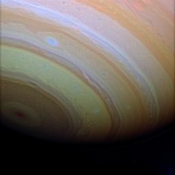 Stunning details in Saturn's clouds suggest movement within bands of atmosphere as seen by NASA's Cassini spacecraft.
