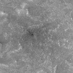 NASA's Mars Global Surveyor shows an impact crater site located in Arabia Terra on Mars.
