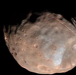 Phobos from 5,800 Kilometers (Color)