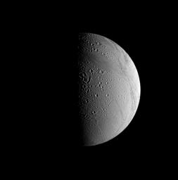 Craters on Saturn's moon Enceladus tend to be modified by a couple of different processes that are visible in this view captured by NASA's Cassini spacecraft. This view looks toward terrain near the north pole.