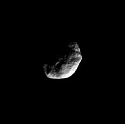 On a high-inclination orbit of Saturn, NASA's Cassini spacecraft gazed down at the north polar region of Janus on July 14, 2008.