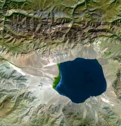 The Uvs Nuur Basin in Mongolia and the Russian Federation is the northernmost of the enclosed basins of Central Asia. It takes its name from Uvs Nuur Lake, a large, shallow and very saline lake. This image is from NASA's Terra satellite.