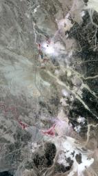Jordan's leading industry and export commodities are phosphate and potash, ranked in the top three in the world. These are used to make fertilizer. This image was acquired by NASA's Terra satellite on September 17, 2005.