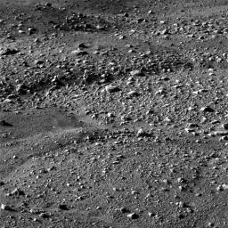 NASA's Phoenix Mars Lander shows flat ground strewn with tiny pebbles and marked by small-scale polygonal cracking, a pattern seen widely in Martian high latitudes.