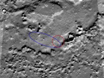NASA's Mars Reconnaissance Orbiter shows Heimdall crater on Mars, the Phoenix Mars Lander's final destination.