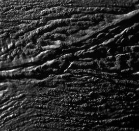 This mosaic from NASA's Cassini spacecraft was made from 'skeet shoot' narrow-angle images 1, 2, 3, and 4, all captured during the Oct. 31, 2008, flyby of Saturn's moon Enceladus.