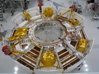 This portion of NASA's Mars Science Laboratory spacecraft, called the cruise stage, will do its work during the flight between Earth and Mars after launch in the fall of 2011.