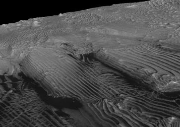 Periodic Layering in Martian Sedimentary Rocks, Oblique View