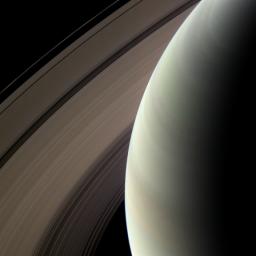 Saturn's northern hemisphere is seen against its nested rings in this image from NASA's Cassini spacecraft taken on Feb. 24, 2009.