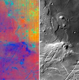 Different wavelengths of light provide new information about the Orientale Basin region of the moon in a composite image taken by NASA's Moon Mineralogy Mapper, a guest instrument aboard the Indian Space Research Organization's Chandrayaan-1 spacecraft.
