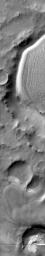 This daytime infrared image shows part of the dunes and deposit in Richardson Crater on Mars as seen by NASA's Mars Odyssey spacecraft.