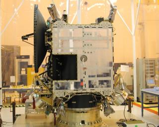 NASA's Dawn spacecraft after installation of high gain antenna.
