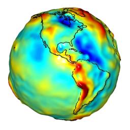 This visualization of a gravity model was created with data from NASA's Gravity Recovery and Climate Experiment and shows variations in the gravity field across the Americas.