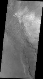 This image from NASA's Mars Odyssey shows part of a dune field located in the southeastern portion of Nili Patera on Mars.