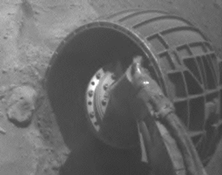 Diagnostic tests were run on the right-rear wheel and right-front wheel on NASA's Spirit. The right-rear wheel continued to show no motion in the latest tests and exhibited very high resistance in the motor winding.