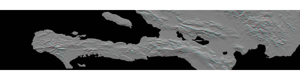 This image, produced from instrument data aboard NASA's Space Shuttle Endeavour, is a stereoscopic view of the topography of Port-au-Prince, Haiti where a magnitude 7.0 earthquake occurred on January 12, 2010. You need 3-D glasses to view this image.