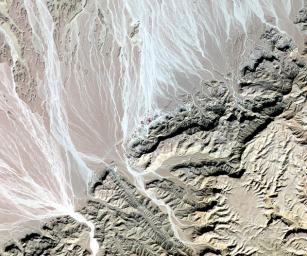 NASA's Terra spacecraft acquired this image of St. Anthony's, the world's oldest Christian monastery, settled in the remote mountainous area of eastern Egypt near the Red Sea.