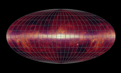 This image is an all-sky infrared map consisting of data taken by previous missions: the Infrared Astronomical Satellite; NASA's Cosmic Background Explorer; and the Two-Micron All-Sky Survey.