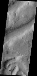 Northern Terra Sabea is dissected by numerous fractures and channels as shown by this image from NASA's 2001 Mars Odyssey.
