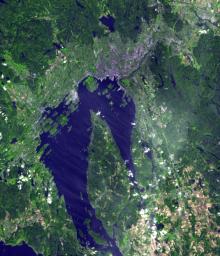 Oslo, the capital and largest city in Norway, as seen by the Advanced Spaceborne Thermal Emission and Reflection Radiometer instrument aboard NASA's Terra spacecraft.