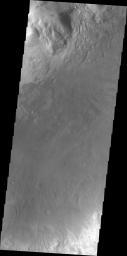 This image from NASA's Mars Odyssey shows some of the dunes of the floor of Moreux Crater.