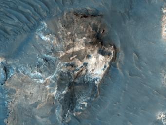 This observance from NASA's Mars Reconnaissance Orbiter shows a formation of large outflow channels on Mars' Aureum Chaos.