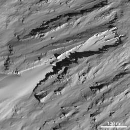 Erosional Trough on Crater Wall