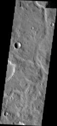 This subtle, unnamed channel is located in northern Terra Cimmeria as seen by NASA's Mars Odyssey.
