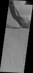 This image captured by NASA's 2001 Mars Odyssey shows the southern summit caldera of Ascraeus Mons.