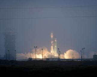 A Delta II rocket launches with the Aquarius/SAC-D spacecraft payload from Space Launch Complex 2 at Vandenberg Air Force Base, Calif. on Friday, June 10, 2011.