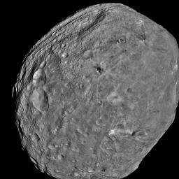 NASA's Dawn spacecraft obtained this image of the giant asteroid Vesta with its framing camera on July 24, 2011. Dawn entered orbit around Vesta on July 15, and will spend a year orbiting the body.