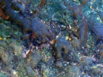 This image from NASA's Mars Reconnaissance Orbiter covers a region of Mars near Nili Fossae that contains some of the best exposures of ancient bedrock on Mars.