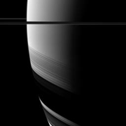 NASA's Cassini spacecraft watches as the shadows of Saturn's rings grow wider and creep farther south as the seasons progress from the planet's August 2009 equinox.