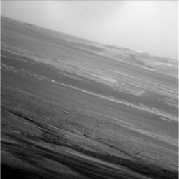 NASA's Mars Exploration Rover Opportunity captured this low-light raw image during the late afternoon of the rover's 2,847th Martian sol (Jan. 27, 2012). The rover is positioned for the Mars winter at 'Greeley Haven'.