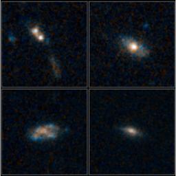 The galaxies pictured here have so much dust surrounding them that the brilliant light from their quasars cannot be seen in these images from NASA's Hubble Space Telescope.